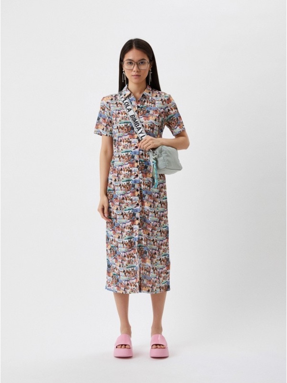 BIMBA Y LOLA  BEACH PRINT SHIRT DRESS